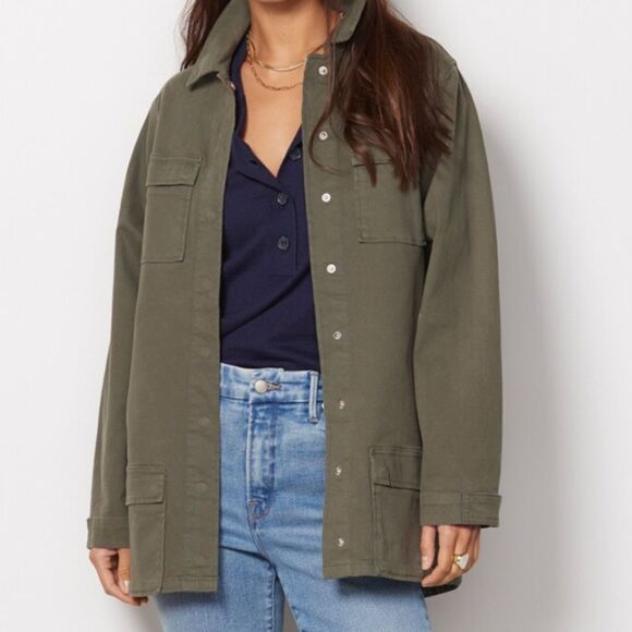 Good American Utility Jacket Army Green Size 0 (XS) NWT - Picture 1 of 7